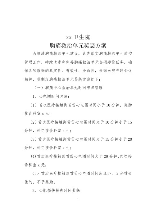 胸痛救治单元奖惩方案