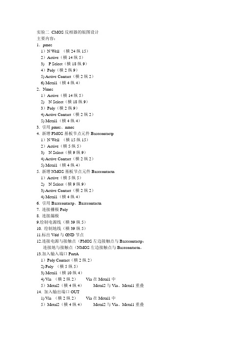 实验二 CMOS反相器版图设计