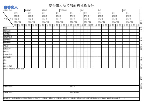 工厂面料检验实用表格(美标4 分制)