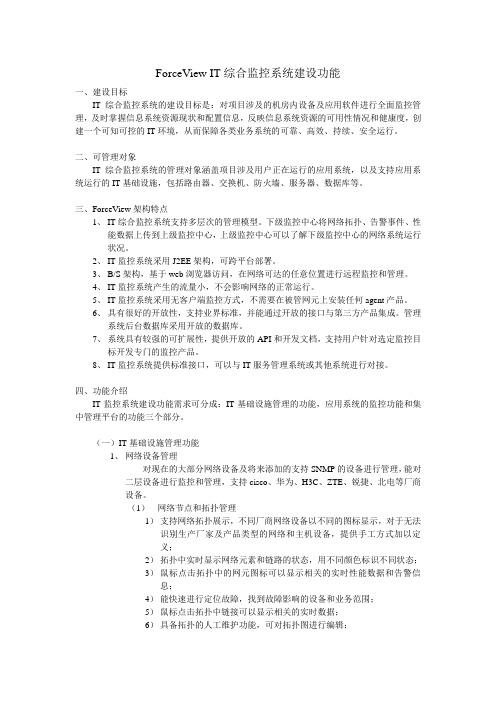 IT综合监控系统功能建设