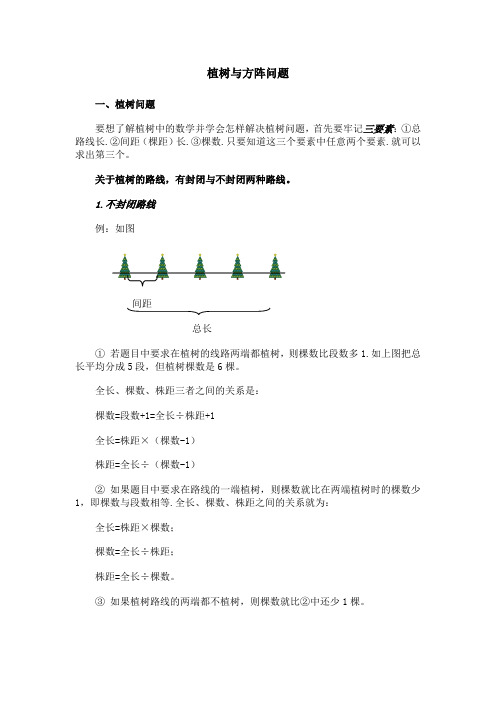 三年奥数 植树与方阵问题 有答案