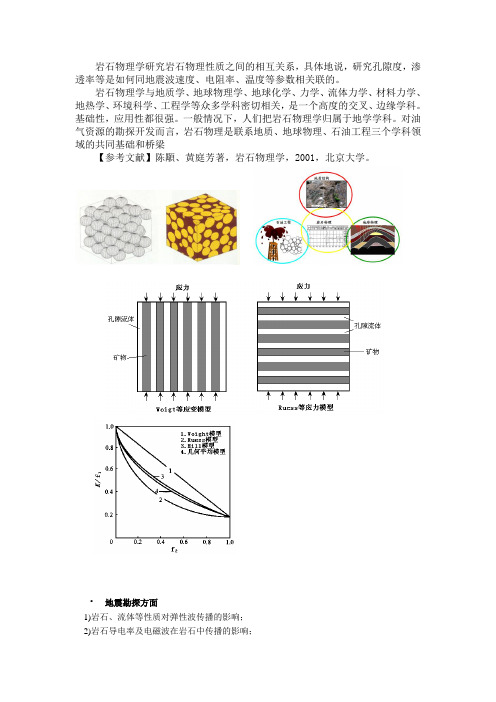 岩石物理学研究岩石物理性质之间的相互关系