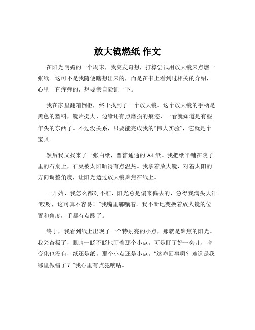 放大镜燃纸 作文