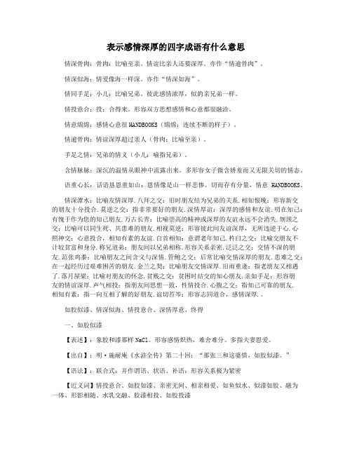 表示感情深厚的四字成语有什么意思