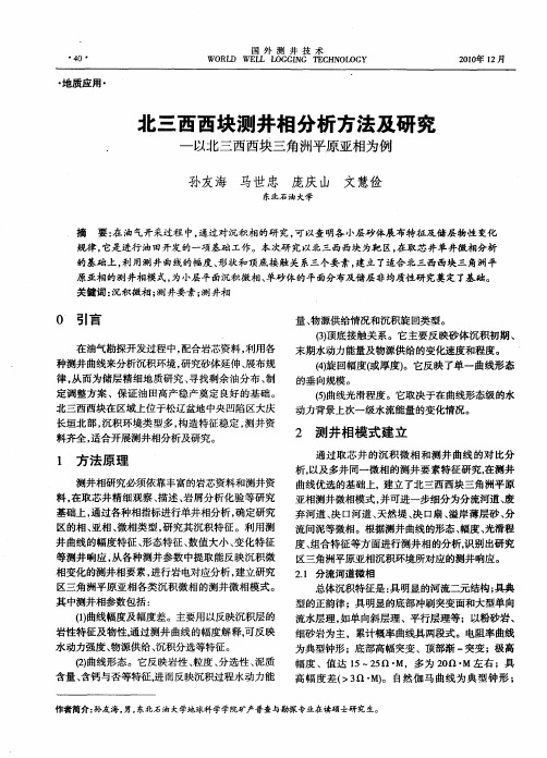 北三西西块测井相分析方法及研究——以北三西西块三角洲平原亚相为例