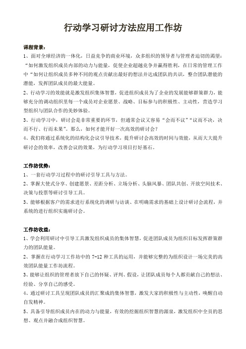 夏雄武《行动学习研讨方法应用》