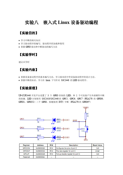 实验八  嵌入式Linux设备驱动编程