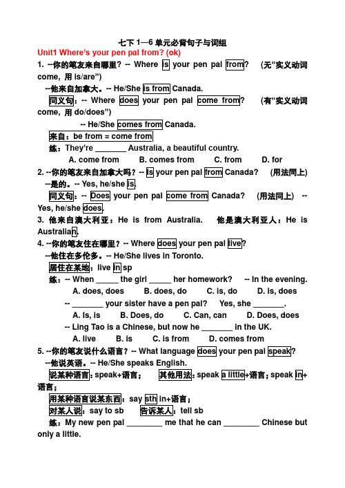 人教版新目标_go_for_it!七年级下册_英语__1-12单元知识点