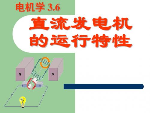 电机学第五版课件汤蕴璆编著 第3章5直流发电机的运行特性