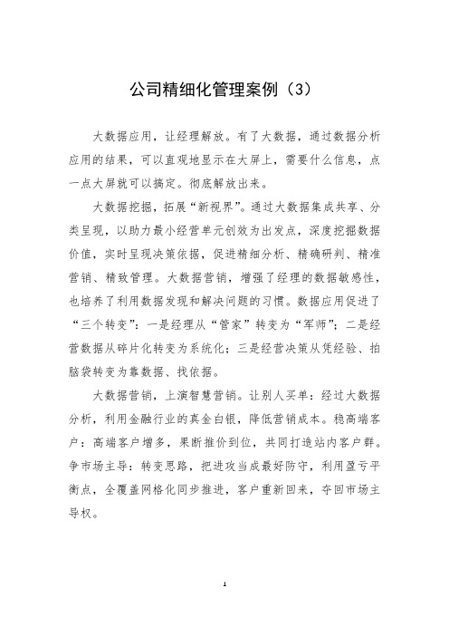 公司精细化管理案例(3)