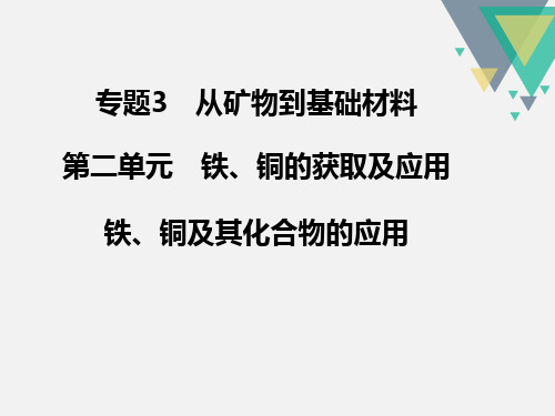 苏教版高中化学必修一3.2.2 铁铜的获取和应用第二课时 课件(共12张PPT)