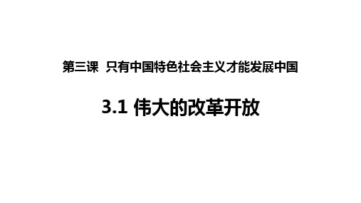 高中政治统编版必修一中国特色社会主义3.1伟大的改革开放课件(30张ppt)