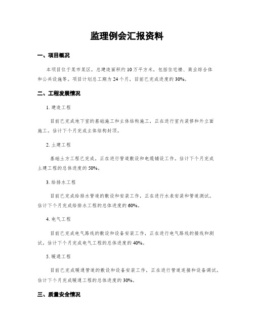 监理例会汇报资料