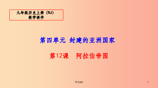 201X秋九年级历史上册 12 阿拉伯帝国教学课件 新人教版