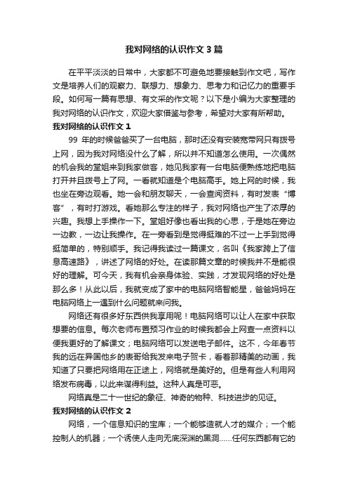 我对网络的认识作文3篇