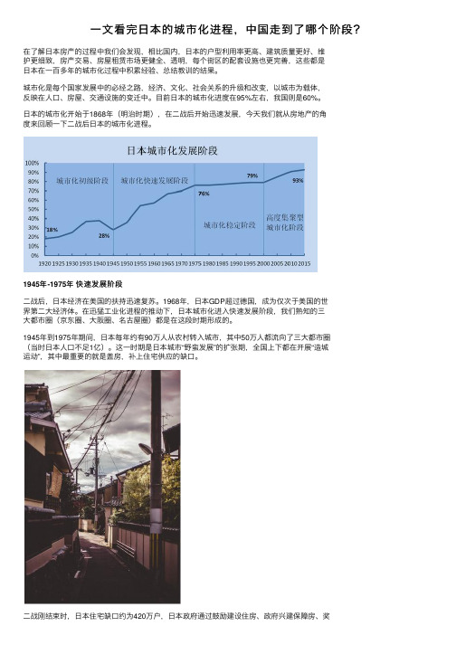 一文看完日本的城市化进程，中国走到了哪个阶段？