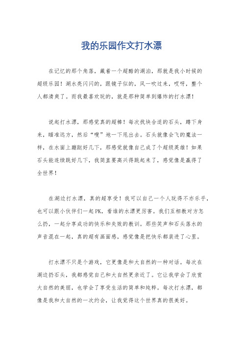 我的乐园作文打水漂