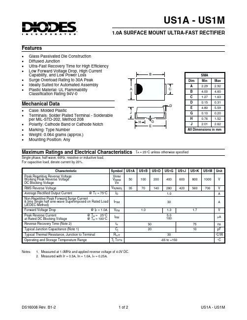 US1系列二极管资料