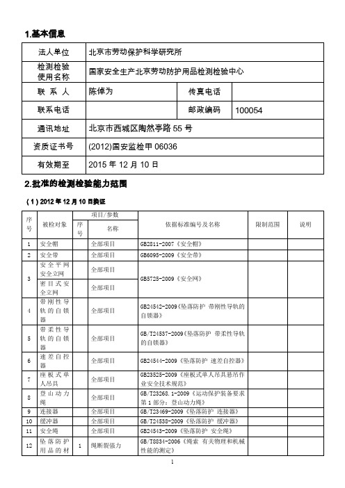 国家安全生产北京劳动防护用品检测检验中心