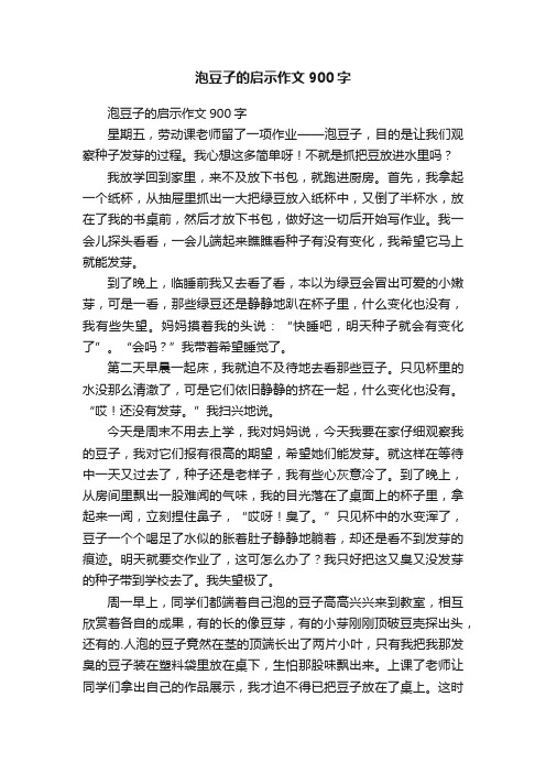 泡豆子的启示作文900字