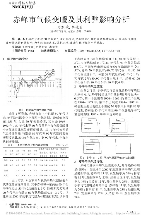 赤峰市气候变暖及其利弊影响分析