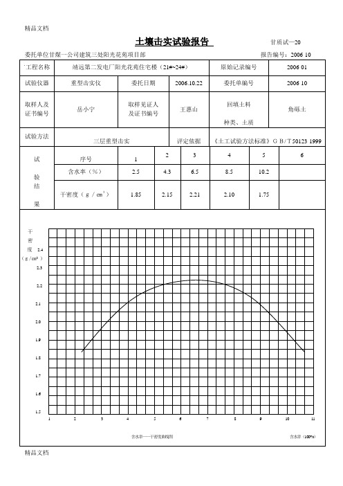 土壤击实试验报告(汇编)