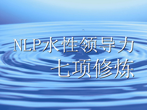 NLP与水性领导力训练