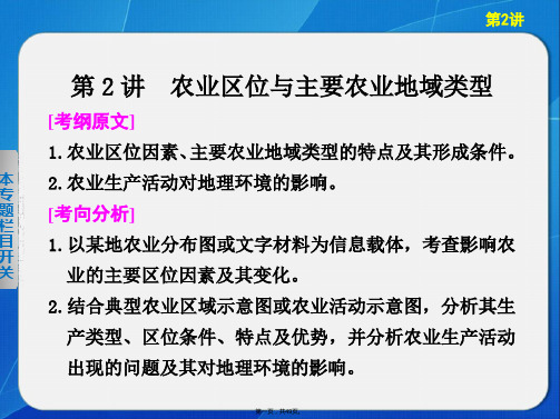 福建省漳浦县道周中学高考地理复习专题4人文地理事象与原理第2讲课件