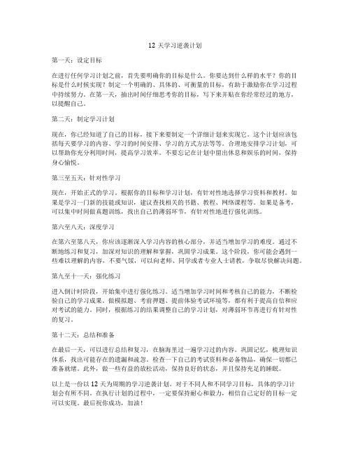 12天学习逆袭计划