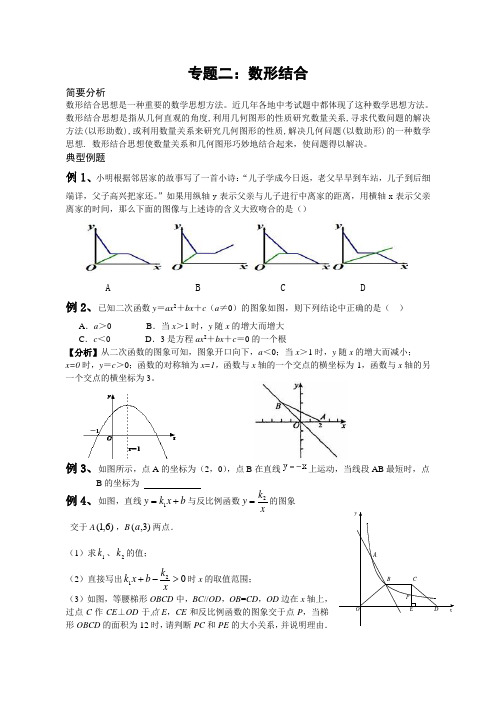 新课标九年级数学中考复习强效提升分数精华版专题二：数形结合