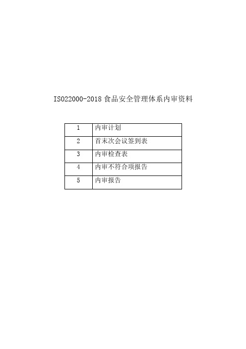 ISO22000-2018食品安全管理体系内审资料