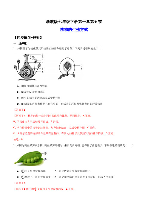 1.5植物的生殖方式的多样性(练习)(解析版)