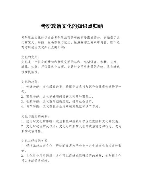 考研政治文化的知识点归纳