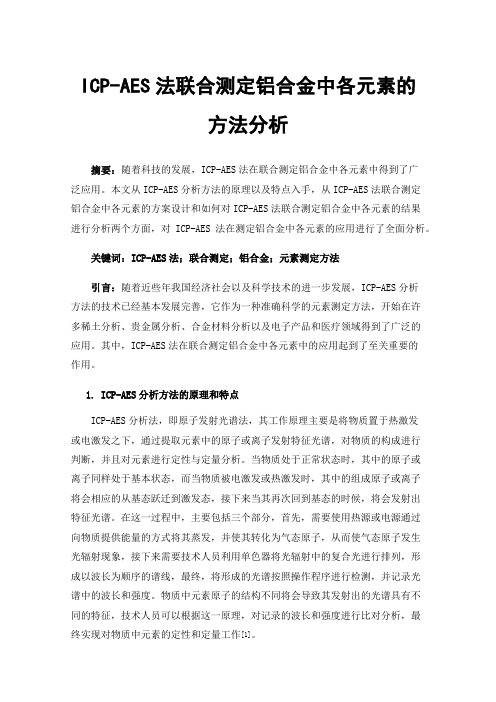 ICP-AES法联合测定铝合金中各元素的方法分析