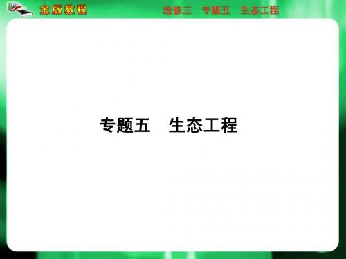 【金版教程】2013届高考生物一轮复习 5 生态工程课件 新人教版选修3