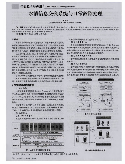 水情信息交换系统与日常故障处理