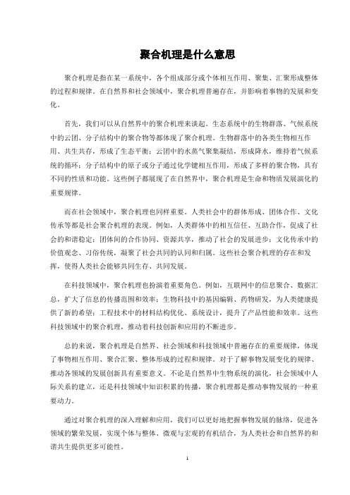 聚合机理是什么意思