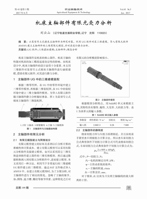 机床主轴部件有限元受力分析