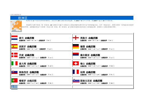 2010南非世界杯已经出线的队伍