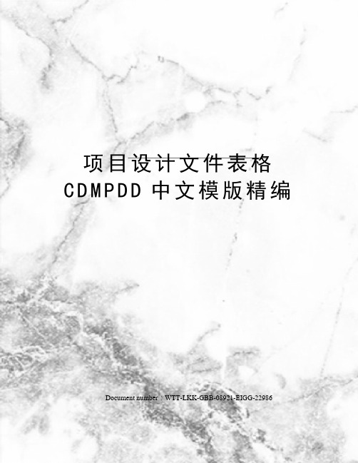 项目设计文件表格CDMPDD中文模版精编