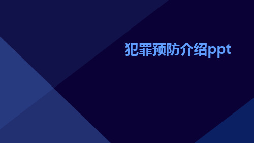 犯罪预防介绍ppt