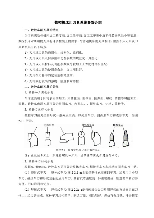 数控机床用刀具系统参数介绍