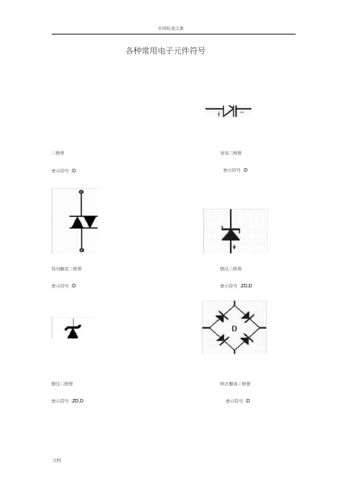 各种常用电子元件符号及其名称