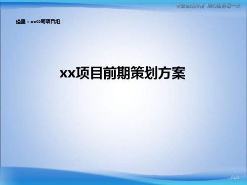 2021年某房地产项目前期策划方案PPT课件