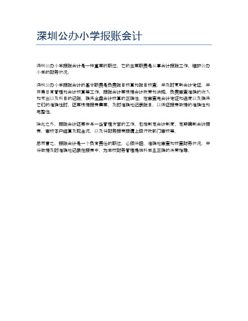 深圳公办小学报账会计