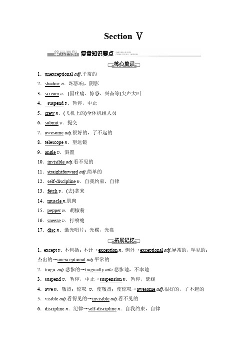 外研版高中英语选择性必修第四册Unit6 Section Ⅴ学案