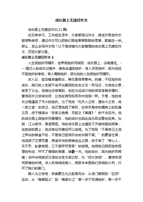 成长路上无捷径作文