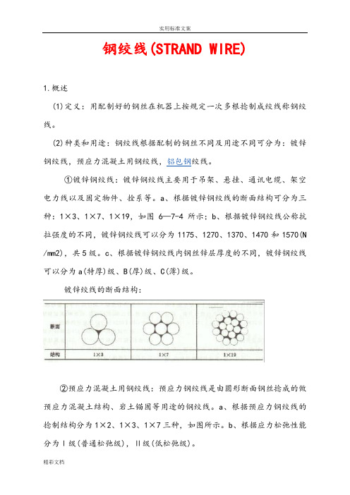 钢绞线公称直径、公称截面面积及理论重量