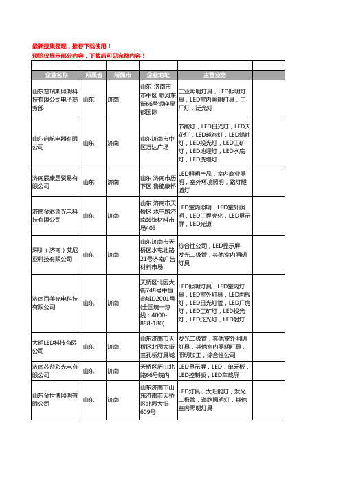 新版山东省济南LED室内照明工商企业公司商家名录名单联系方式大全10家