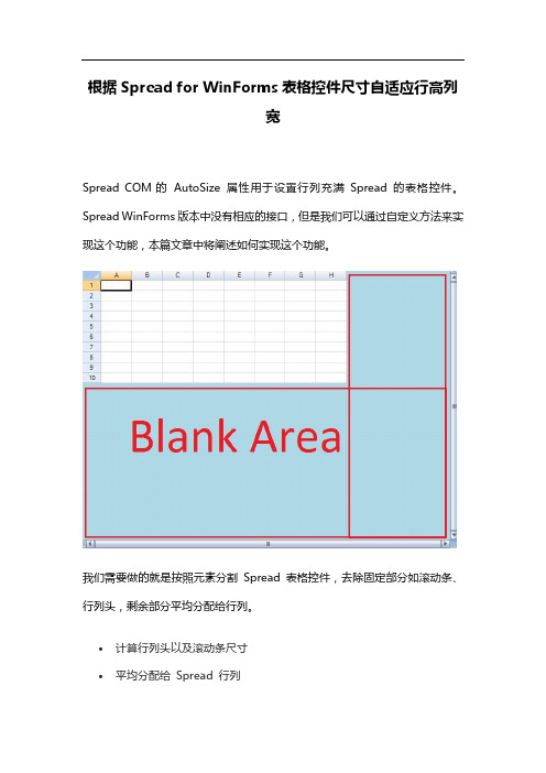 根据Spread for WinForms表格控件尺寸自适应行高列宽